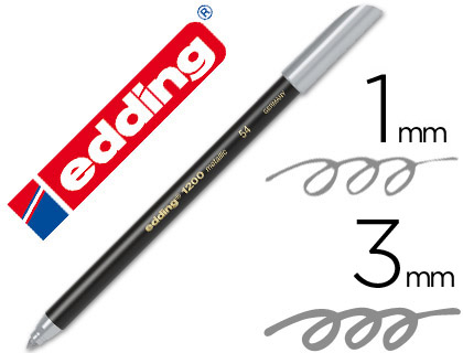 Rotulador edding 1200 tinta plata